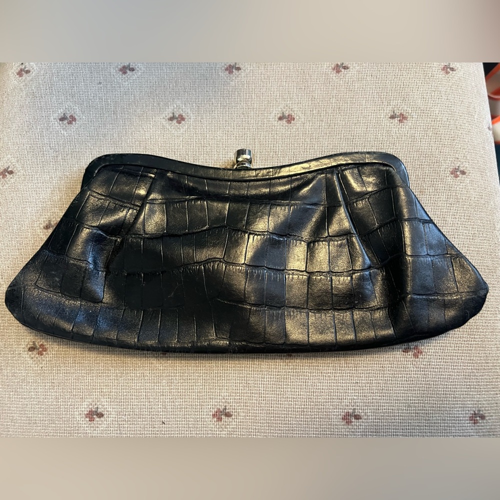 Banana Republic Black leather clutch